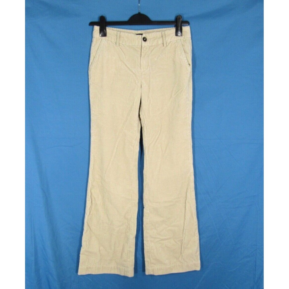 MASSIMO DUTTI Women's BEIGE Cotton Corduroy POCKETS Flare Leg MID-RISE Pants 6